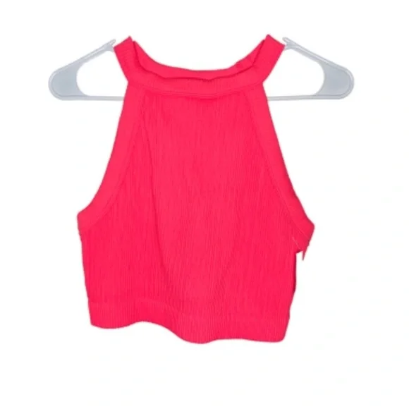 AERIE Women's Pink Superchill Seamless High Neck Bra Top NWT Size XL - Picture 1 of 7